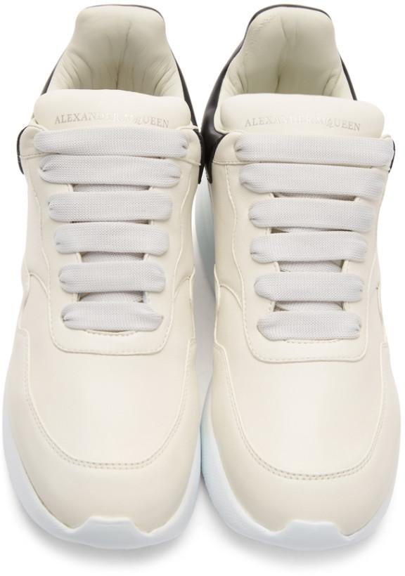 Alexander Mcqueen Platform Running Sneakers 'White & Black'
