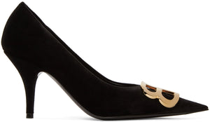 Balenciaga Velour BB Heels 'Black'
