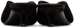 Balenciaga Velvet BB Mules 'Black'